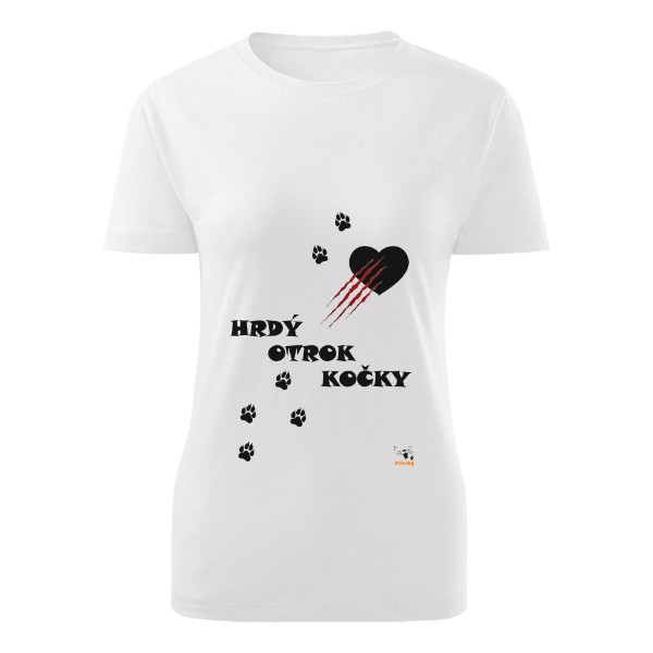 Tričko s potiskem Hrdý otrok kočky - Dámské tričko Basic