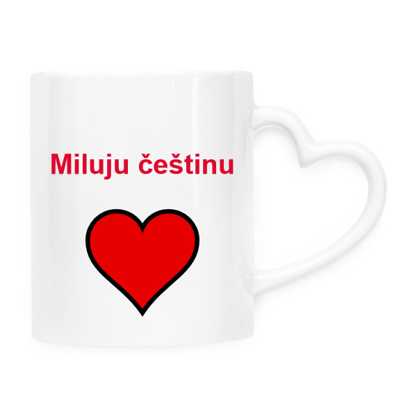 Hrnek srdce s potiskem Miluju češtinu (250ml nádoba)