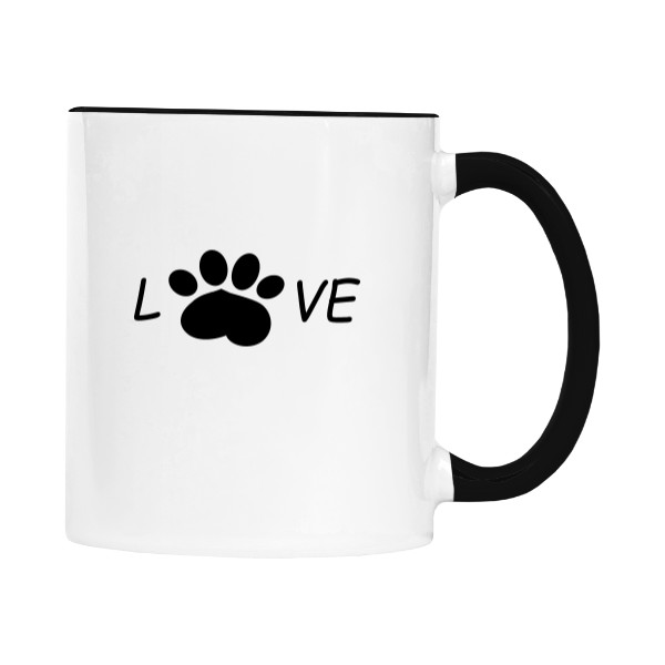 Hrnek malý barevný s potiskem Psí tlapka