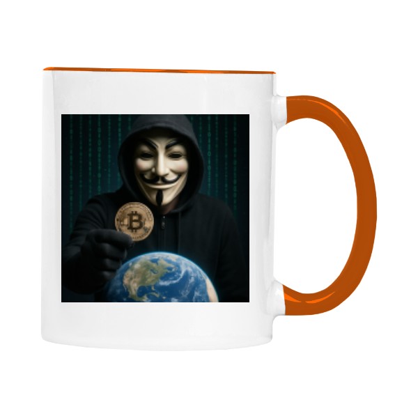 Hrnek malý barevný s potiskem BITCOIN: MANIFEST SVOBODY