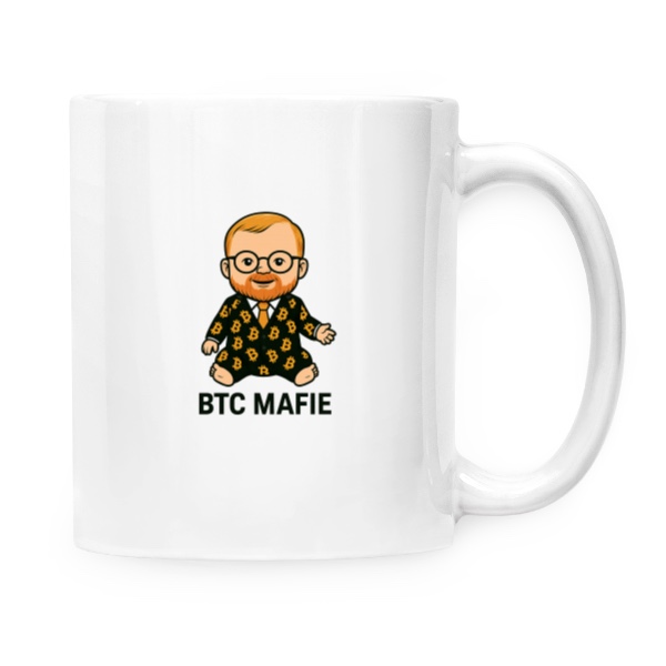 Hrnek malý bílý s potiskem BTC MAFIE