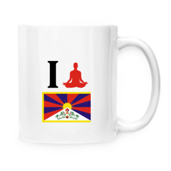 Hrnek malý bílý s potiskem Hrnek I Love Tibet