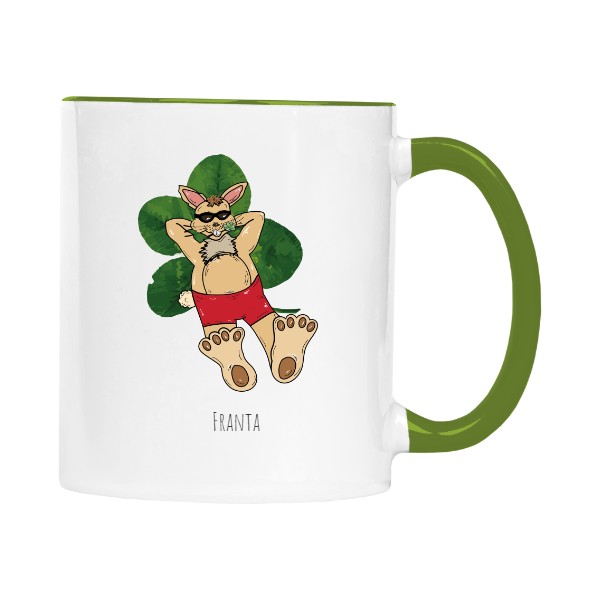 Hrnek malý barevný s potiskem Hrnek - Zajíc