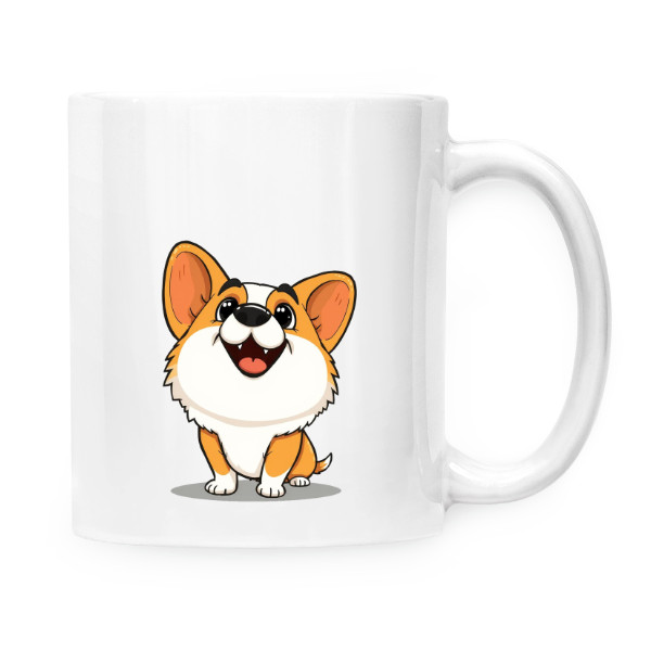 Hrnek malý bílý s potiskem Hrníček Corgi
