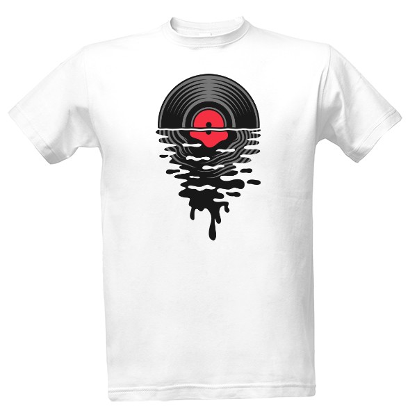 Tričko s potlačou Hudobník tričko vinylová platňa západ slnka