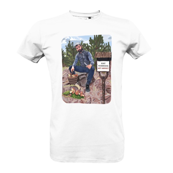 Tričko s potiskem Hunt Mushrooms Not Animals – pánské tričko Sun organic
