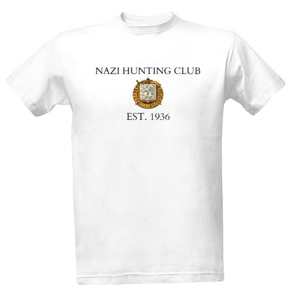 Tričko s potiskem Hunting Club SOS - Světlé