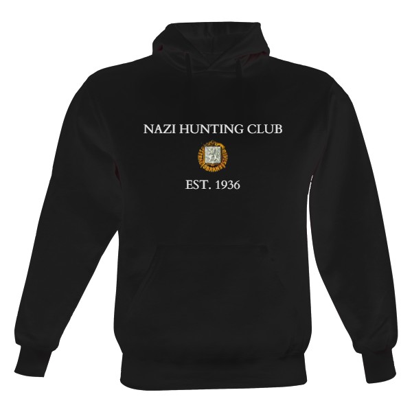 Pánska mikina s kapucňou s potlačou Hunting Club SOS - Mikina tmavá