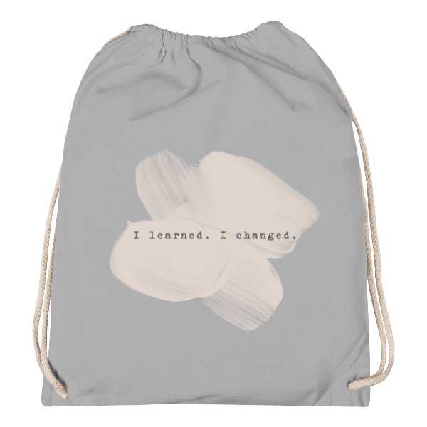 Vak na záda s potiskem I learned, I changed