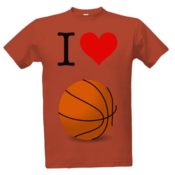 Tričko s potiskem I love baskettbal