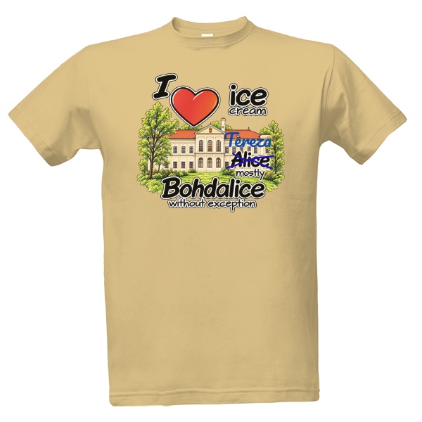 Tričko s potiskem I love Bohdalice