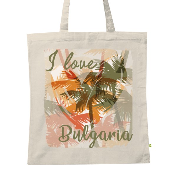 BIO plátěná taška s potiskem I love Bulgaria