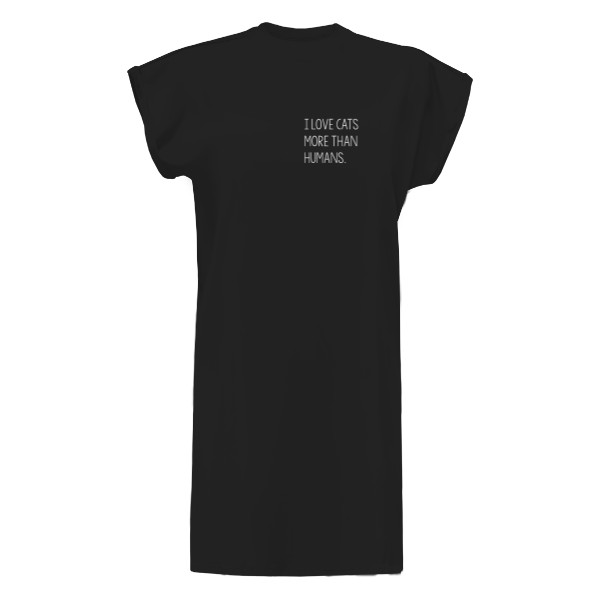 Tričko s potiskem I love cats more than humans.