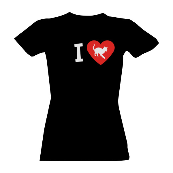 Tričko s potiskem I love cats