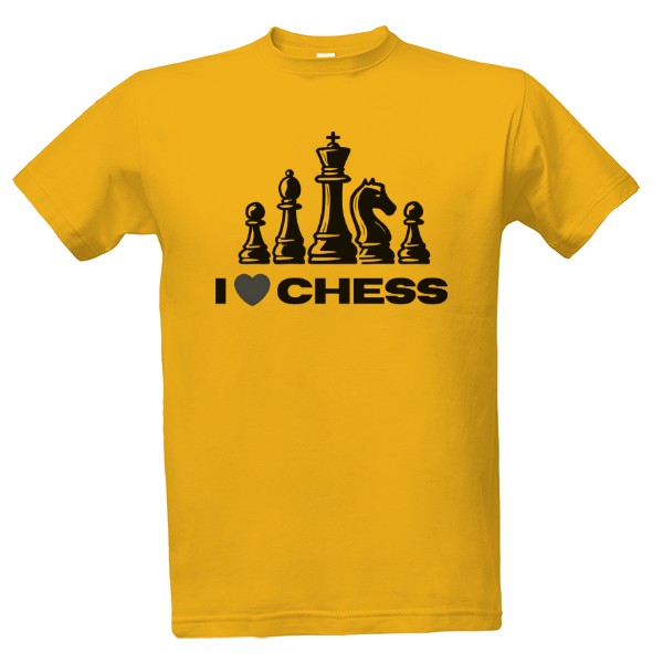 Tričko s potlačou I Love Chess Black