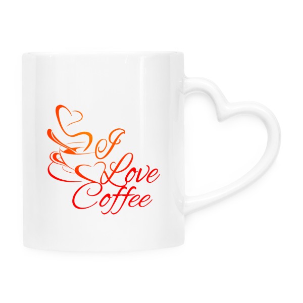 Hrnek srdce s potiskem I Love Coffee srdíčka