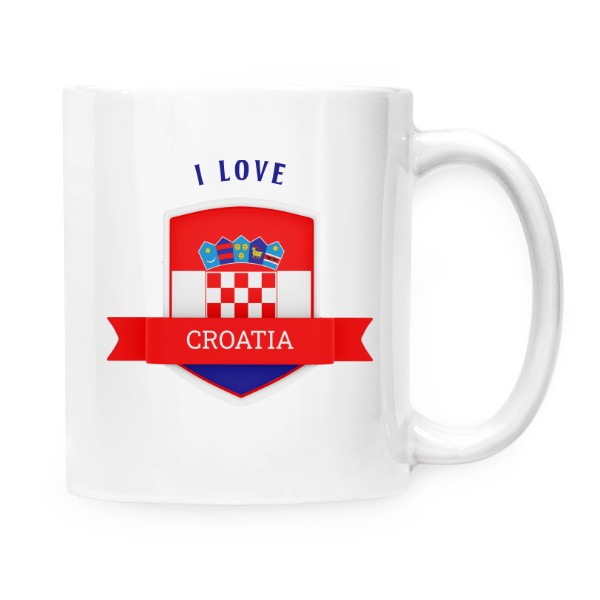 Hrnek malý bílý s potiskem I love Croatia