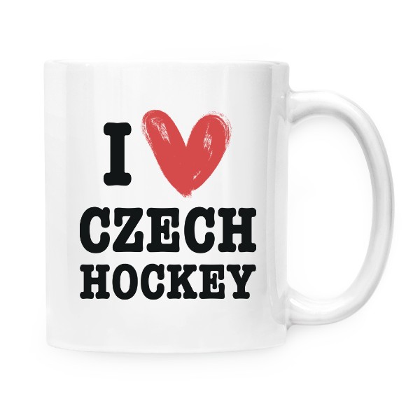 Hrnek malý bílý s potiskem I love Czech hockey