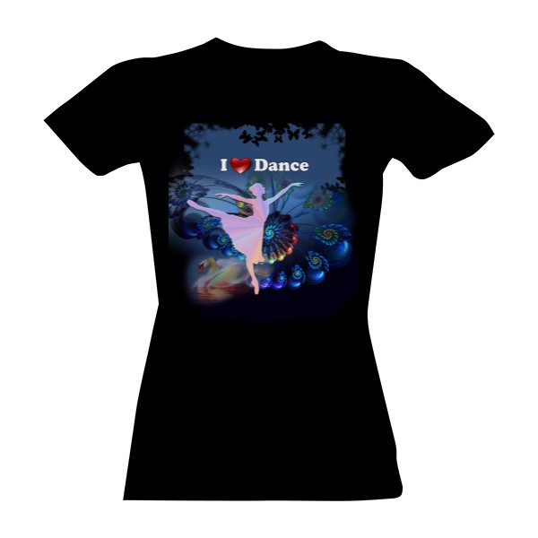Tričko s potiskem I love Dance Mystic