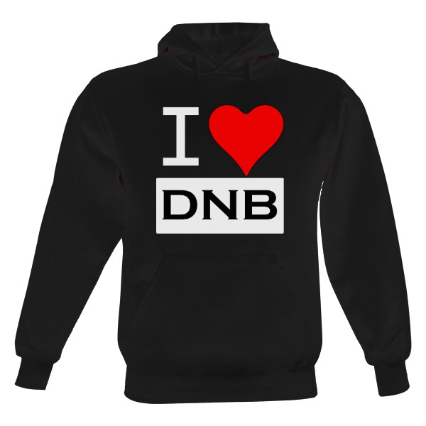 Men's hoodie s potiskem I love DNB