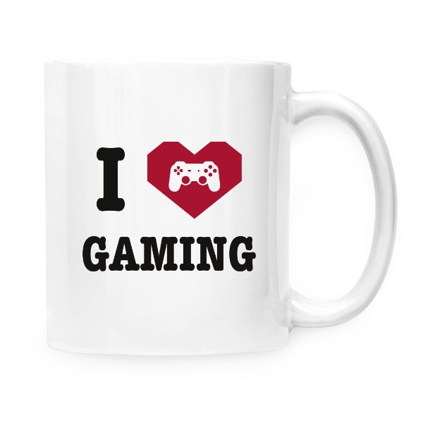 Hrnek malý bílý s potiskem I love gaming