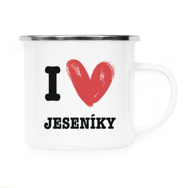 Plecháčik - nerezový lem s potlačou I love Jeseníky