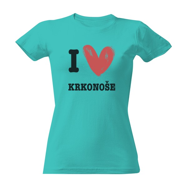 Tričko s potiskem I love Krkonoše