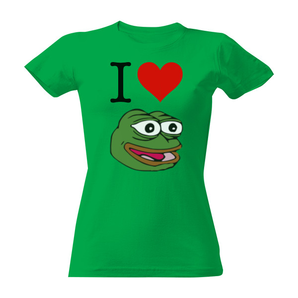 Tričko s potiskem I Love Pepe the Frog - Dánske Tričko