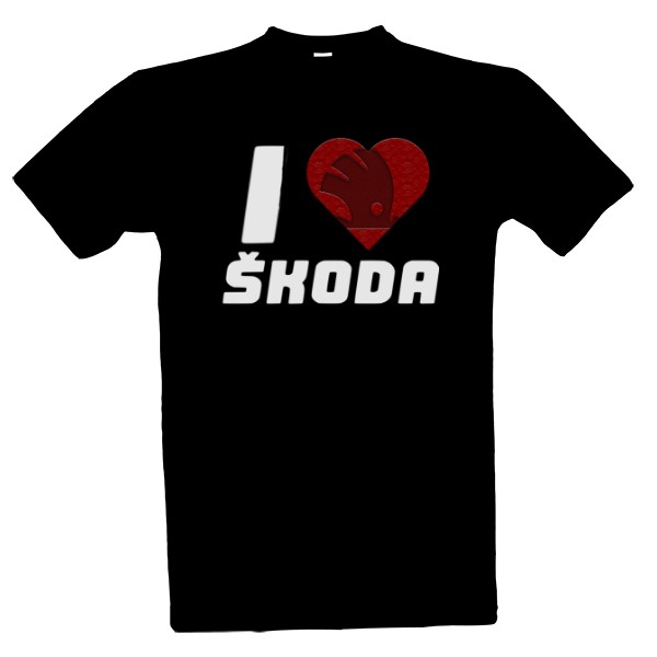 Tričko s potiskem "I LOVE SKODA" 