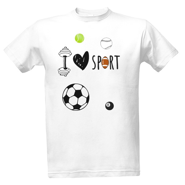 Tričko s potiskem I LOVE SPORT