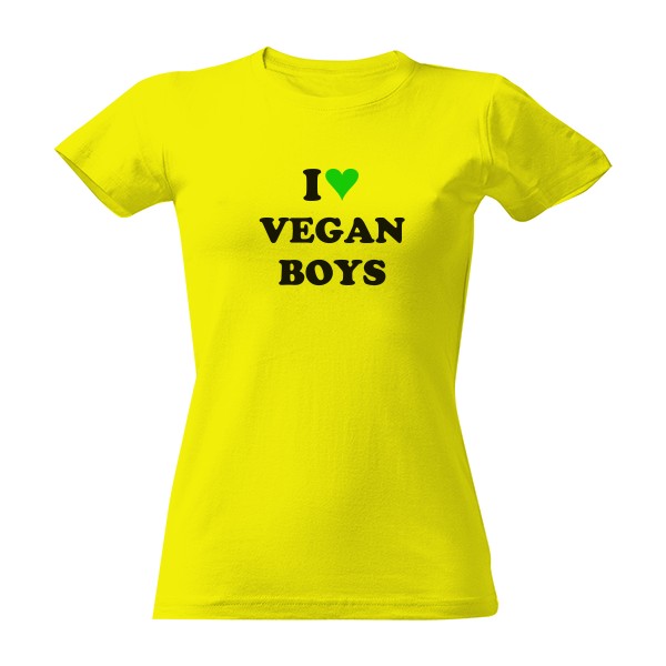 Tričko s potiskem I love vegan boys