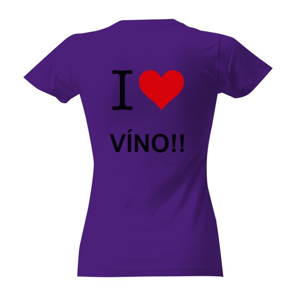 Tričko s potiskem I love víno!