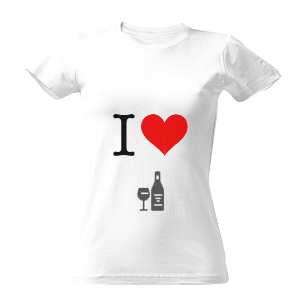 Tričko s potiskem I LOVE WINE