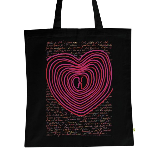 BIO plátěná taška s potiskem I LOVE YOU: LOVE/PEACE 1