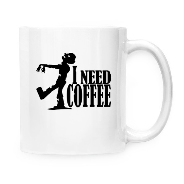 Hrnek malý bílý s potiskem I need coffee