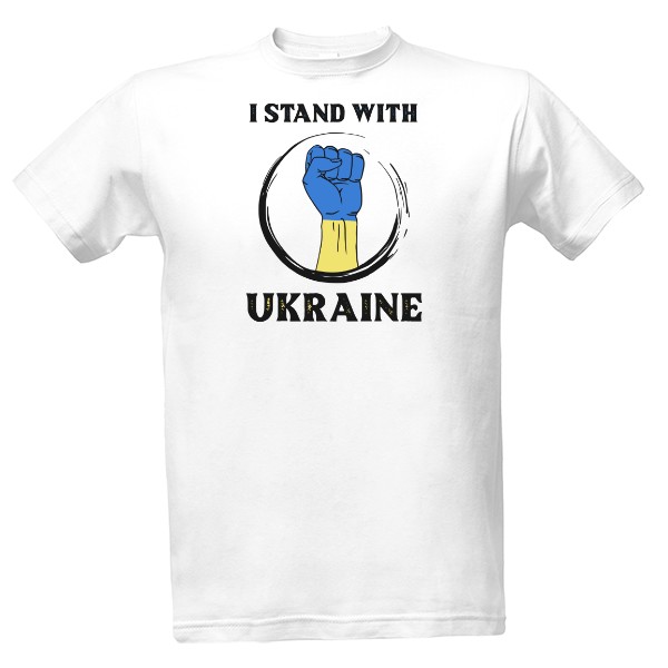 Tričko s potiskem I stand with Ukraine na triku