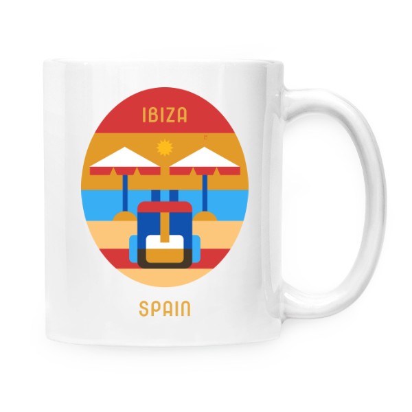 Hrnek malý bílý s potiskem Ibiza