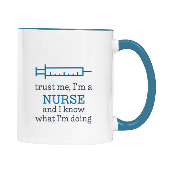 Hrnček malý farebný s potlačou I'm a nurse and I know what I'm doing