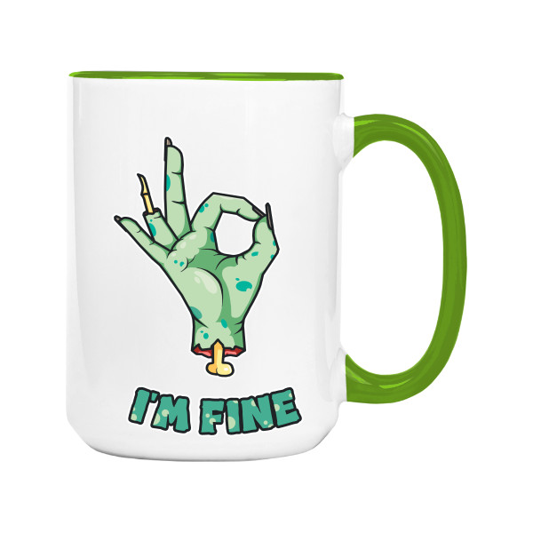 Hrnček veľký farebný s potlačou Im fine