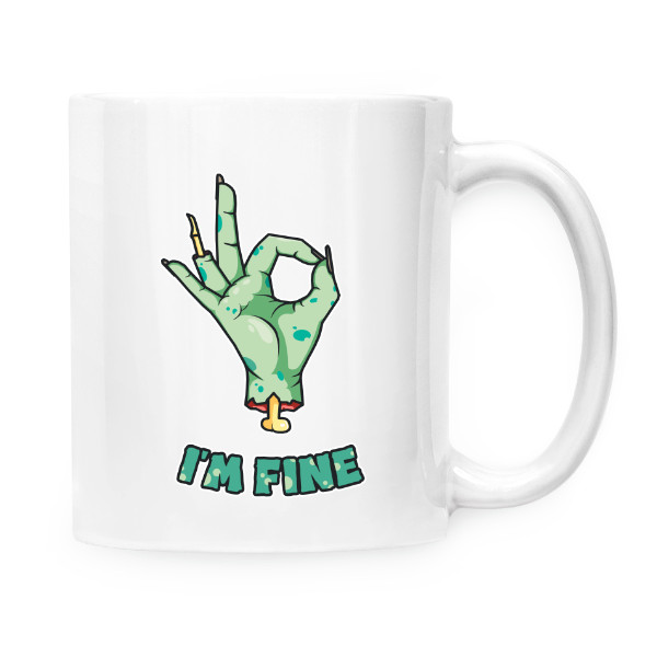 Cup white s potiskem Im fine