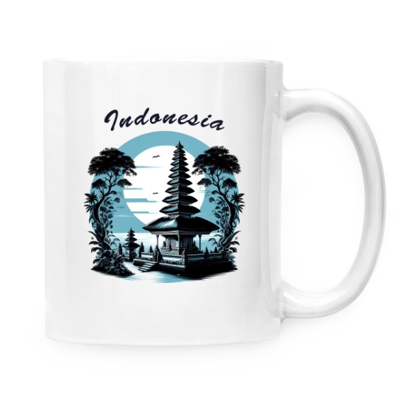 Hrnek malý bílý s potiskem Indonesia