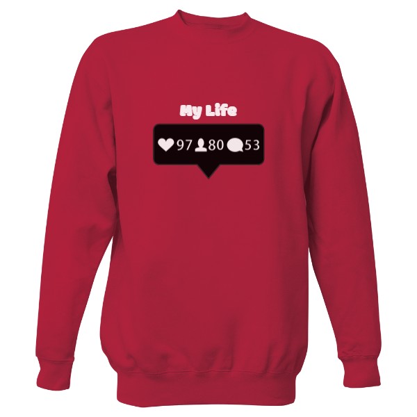 Mikina bez kapuce Unisex s potiskem Instagram Life Mikina