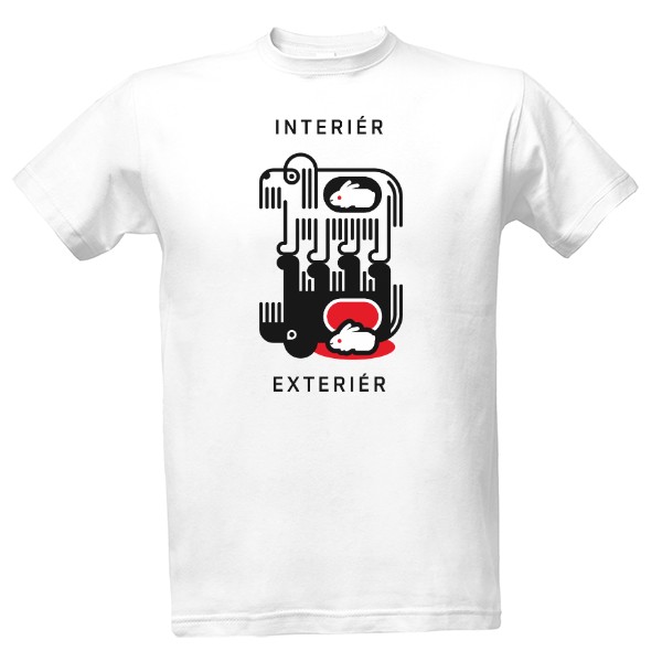 Tričko s potiskem INTERIÉR-EXTERIÉR pozitiv