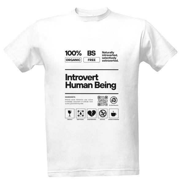 Tričko s potiskem Introvert Human Being
