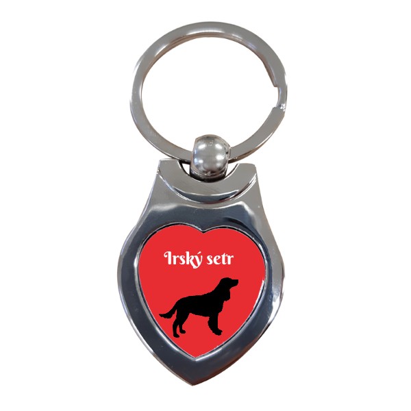 Heart keychain s potiskem irish setter in the car