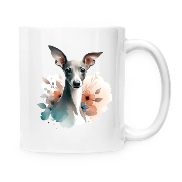 Hrnek malý bílý s potiskem Italský Chrtík