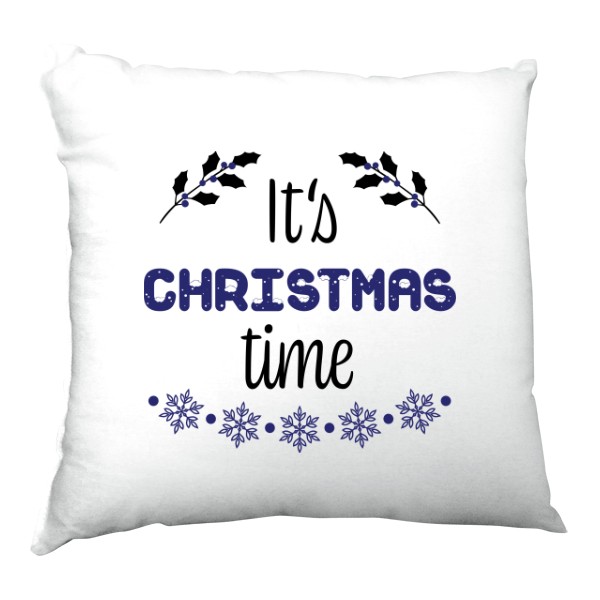 Polštář saténový s potiskem It's Christmas time