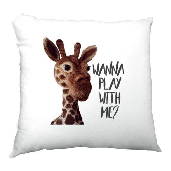 Vankúš saténový s potlačou Vankúš žirafa