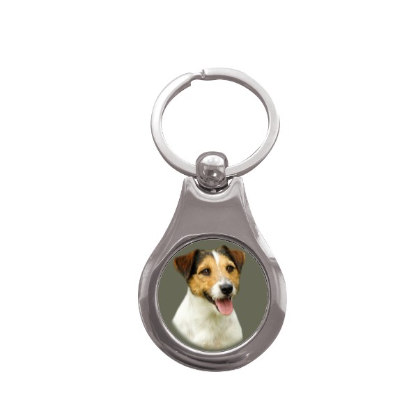 Přívěsek na klíče kolečko s potiskem Jack Russell teriér