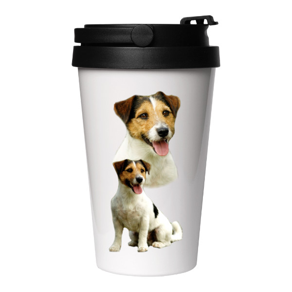 Cestovní nerezový hrnek s potiskem Jack Russell teriér 